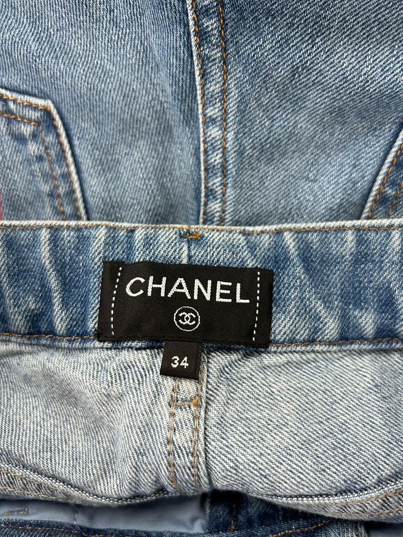 Chanel Chanel Blue Denim Long Pants with Embroidery - dmc Size US 34 / EU 50 - 7 Thumbnail