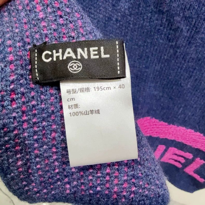 Chanel Chanel Cashmere Scarf with Pink Logo - dmc Size ONE SIZE - 3 Thumbnail