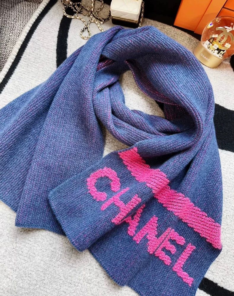 Chanel Chanel Cashmere Scarf with Pink Logo - dmc Size ONE SIZE - 5 Thumbnail
