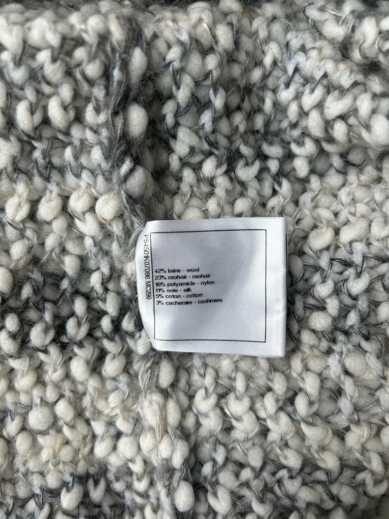 Chanel Chanel Gray White Knit Cape Sweater - dmc Size US S / EU 44-46 / 1 - 6 Thumbnail