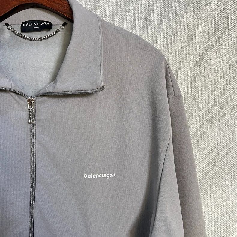 Balenciaga Balenciaga Gray Logo Zip Jacket Coat - dmc Size US L / EU 52-54 / 3 - 3 Thumbnail