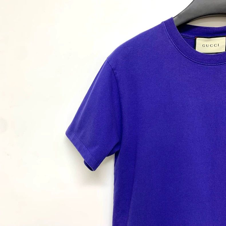 Gucci Blue Logo Short Sleeve T-Shirt - dmc