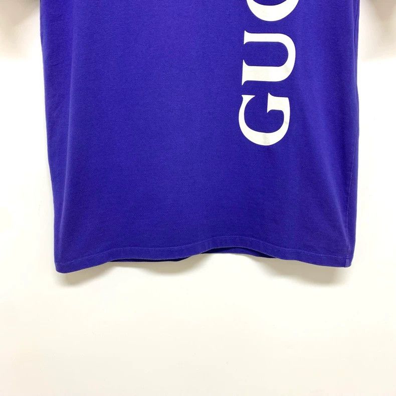Gucci Blue Logo Short Sleeve T-Shirt - dmc