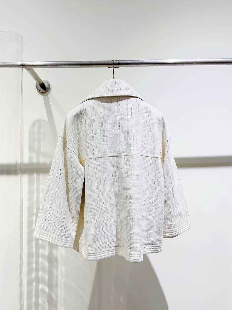 Chanel Chanel White Leather Jacket with Cape Style - dmc Size US S / EU 44-46 / 1 - 4 Thumbnail