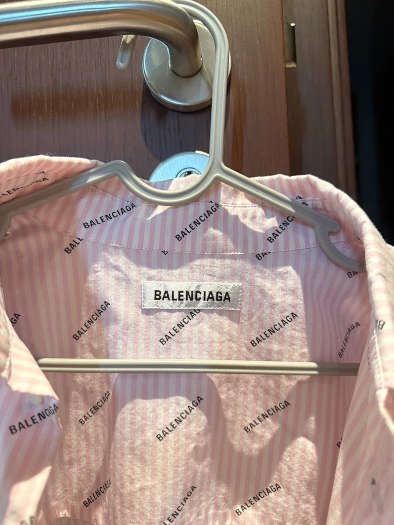 Balenciaga Balenciaga Pink Logo Shirt Size 32 - dmc Size US S / EU 44-46 / 1 - 2 Thumbnail