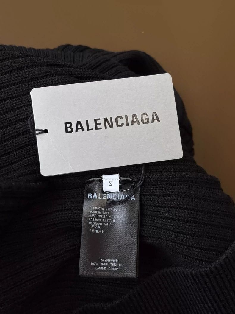 Balenciaga Balenciaga Black Wool Knit Sweater Size S - dmc Size US S / EU 44-46 / 1 - 6 Thumbnail