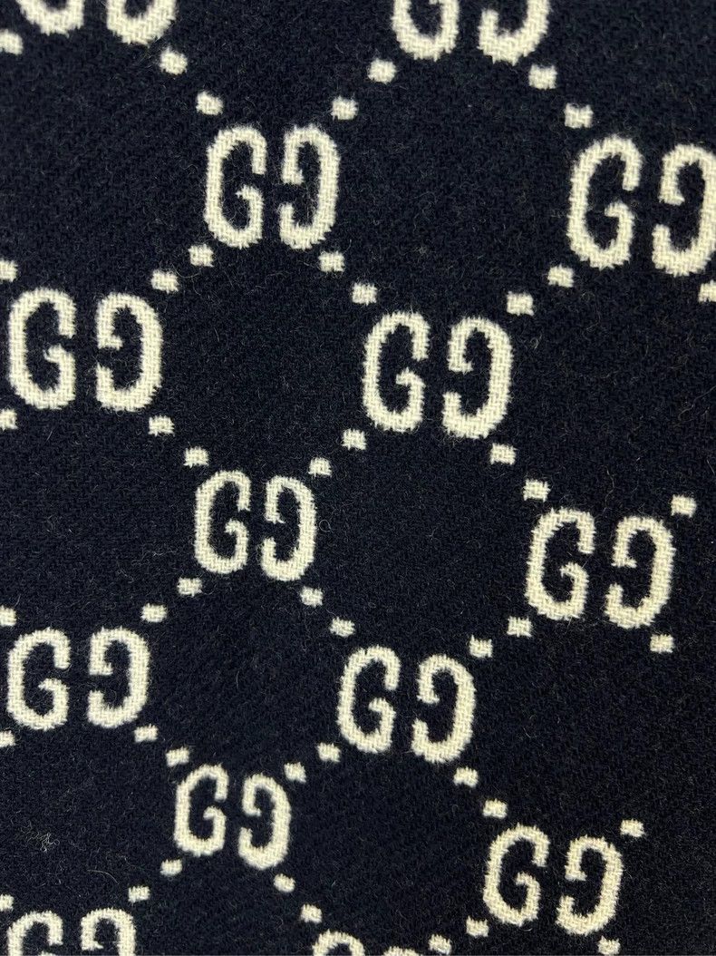 Gucci Gucci Wool Scarf with Logo Pattern - dmc Size ONE SIZE - 8 Thumbnail