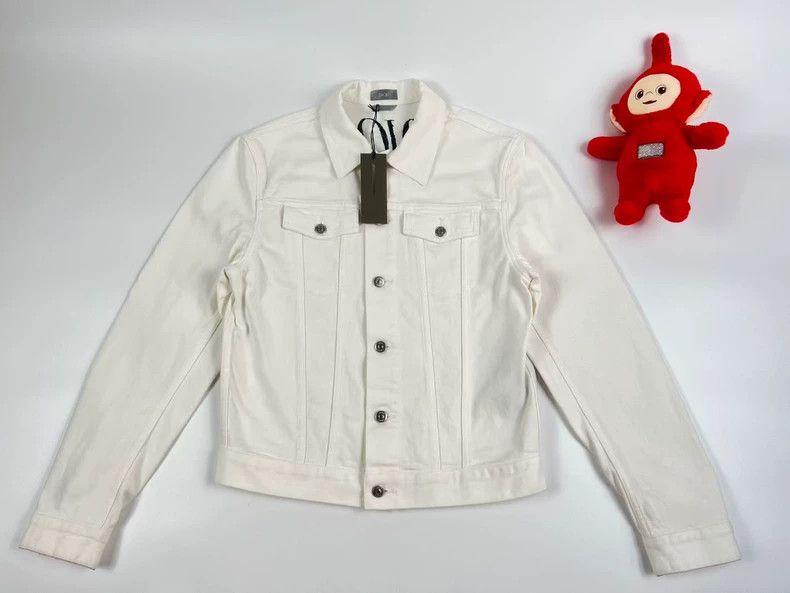Dior Dior White Denim Jacket with Written Letters - dmc Size US L / EU 52-54 / 3 - 2 Thumbnail