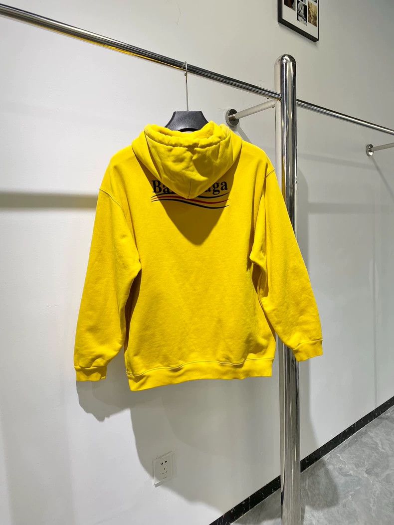 Balenciaga Balenciaga Yellow Hooded Sweatshirt with Logo - dmc Size US M / EU 48-50 / 2 - 2 Thumbnail