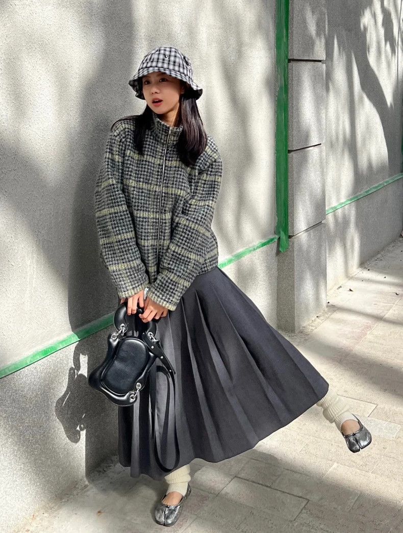 Our Legacy Houndstooth Wool Jacket with Zip Detail - dmc Size US XL / EU 56 / 4 - 8 Thumbnail