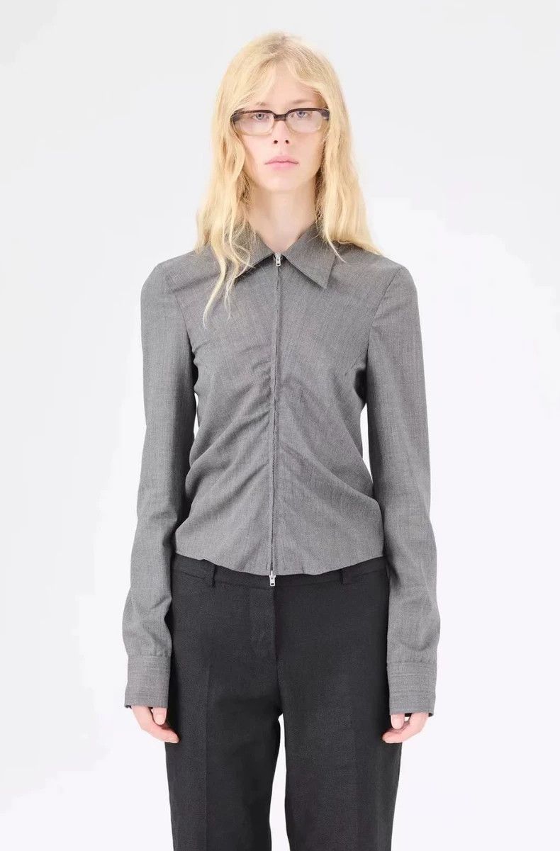 Our Legacy Slim Fit Gray Wool Shirt - dmc Size US S / EU 44-46 / 1 - 2 Thumbnail