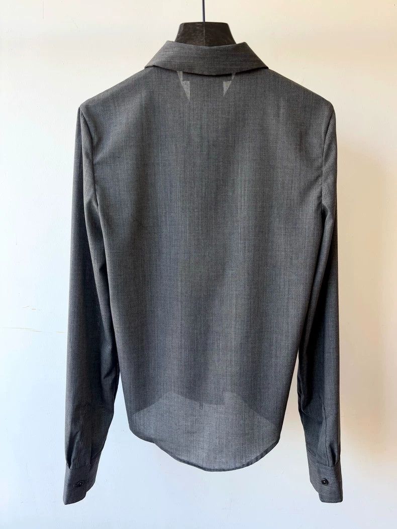 Our Legacy Slim Fit Gray Wool Shirt - dmc Size US S / EU 44-46 / 1 - 5 Thumbnail