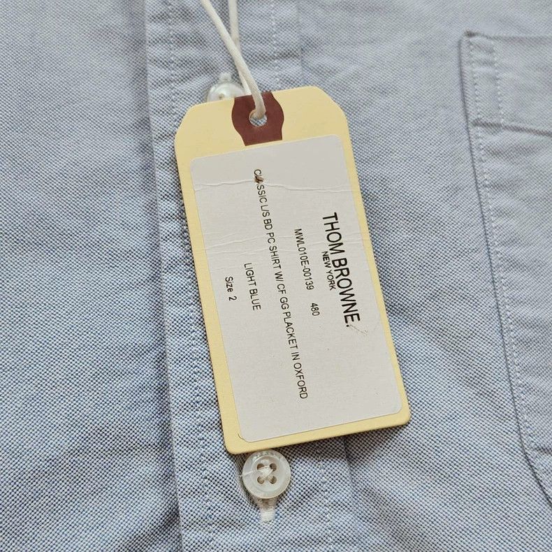 Thom Browne Light Blue Oxford Shirt with Satin Placket - dmc Size US S / EU 44-46 / 1 - 4 Thumbnail