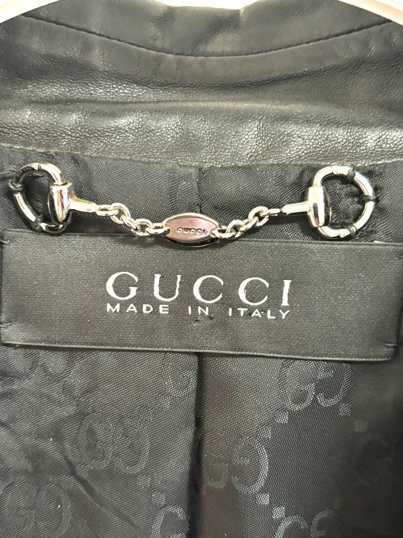 Gucci Gucci Women's Leather Jacket in Black - dmc Size M / US 6-8 / IT 42-44 - 4 Thumbnail