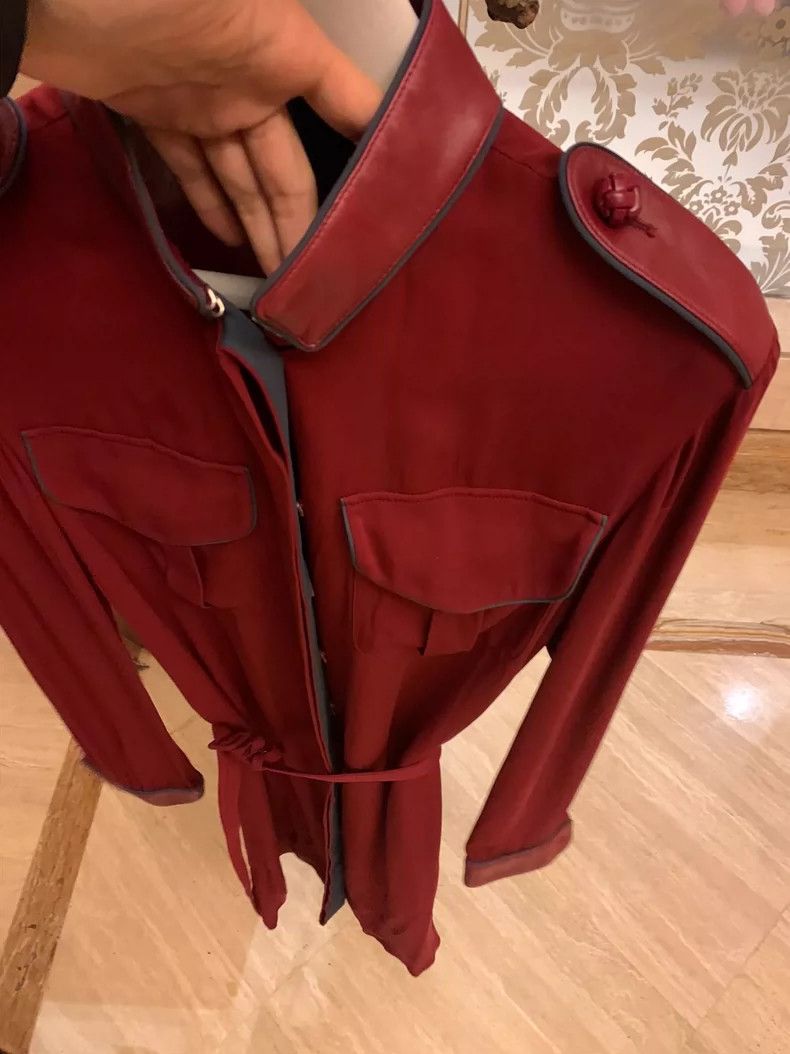 Gucci Silk Dress with Leather Trimmings by Gucci - dmc Size US 31 - 3 Thumbnail