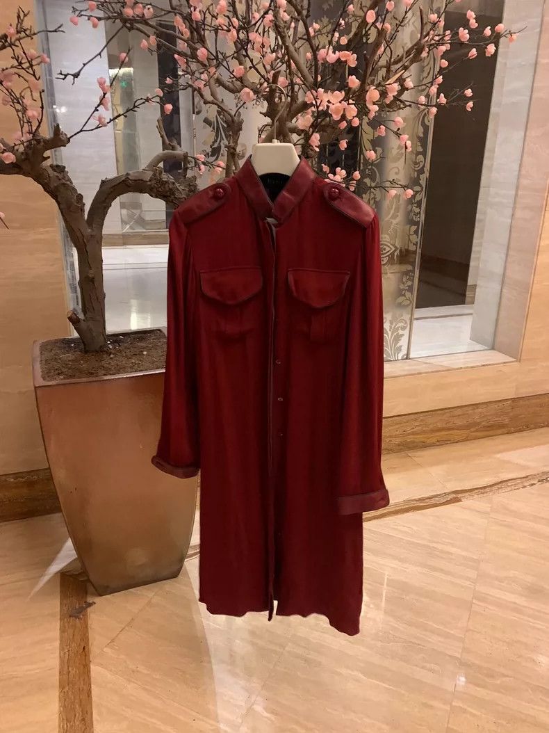 Gucci Silk Dress with Leather Trimmings by Gucci - dmc Size US 31 - 5 Thumbnail