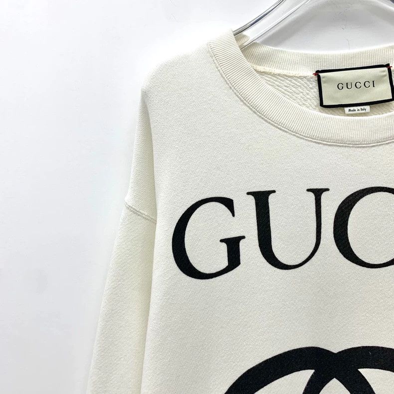 Gucci Gucci White Logo Print Long Sleeve Sweatshirt - dmc Size US S / EU 44-46 / 1 - 3 Thumbnail