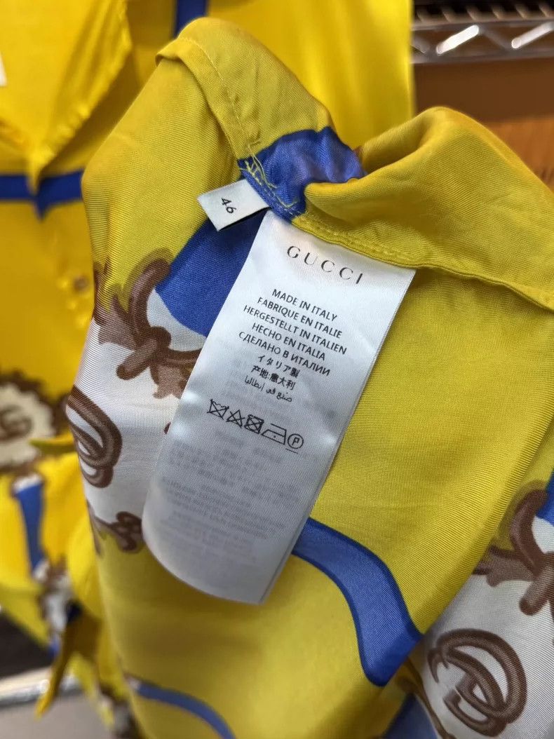 Gucci Gucci Silk Classic Double G Short Sleeve Shirt - dmc Size US L / EU 52-54 / 3 - 4 Thumbnail
