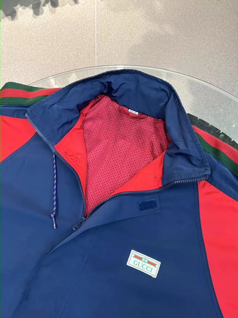 Gucci Gucci Red Blue Color Block Windbreaker Jacket - dmc Size US XXL / EU 58 / 5 - 3 Thumbnail