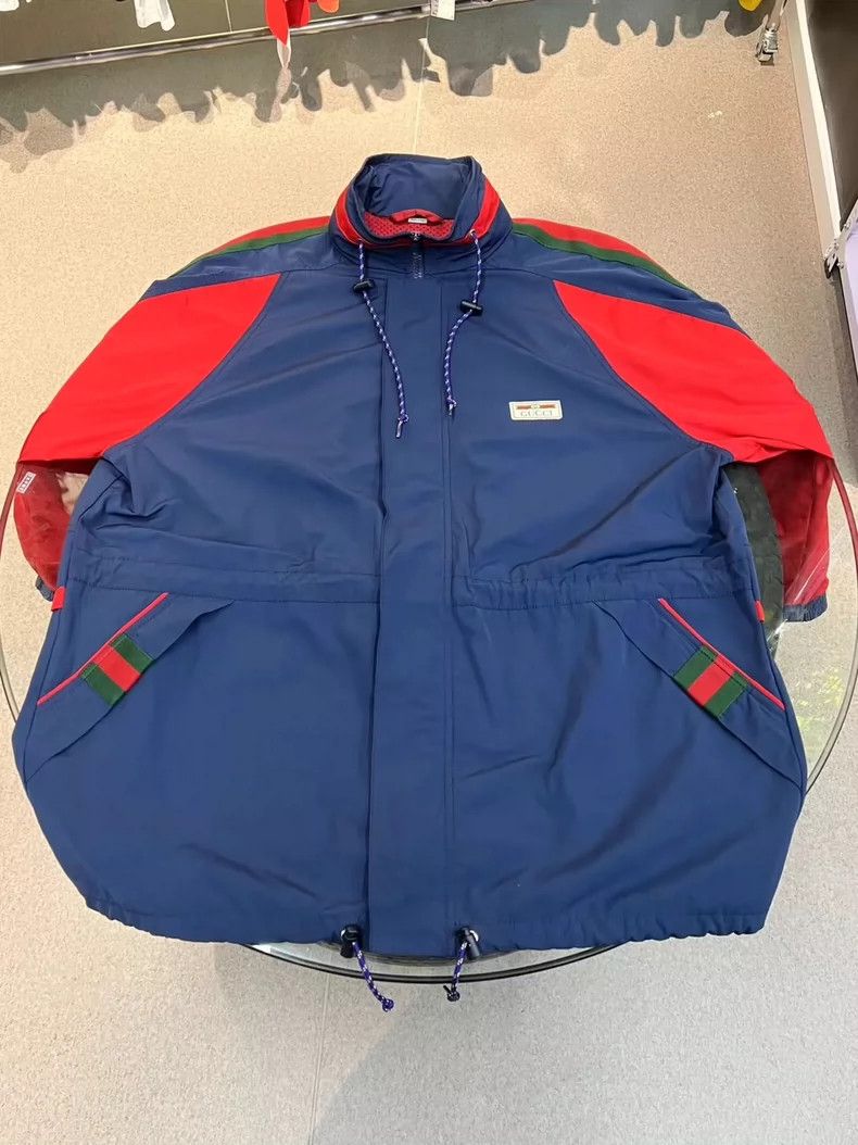Gucci Gucci Red Blue Color Block Windbreaker Jacket - dmc Size US XXL / EU 58 / 5 - 2 Thumbnail