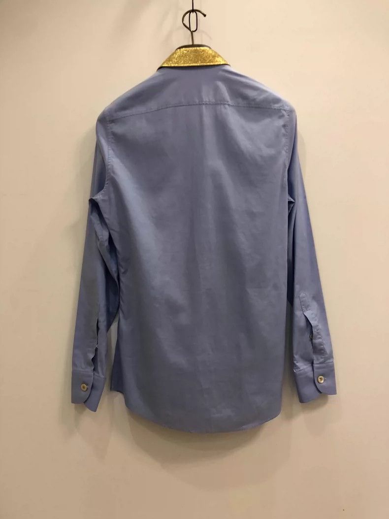Gucci Gucci Men's Casual Long Sleeve Shirt with Gold Collar - dmc Size US M / EU 48-50 / 2 - 7 Thumbnail