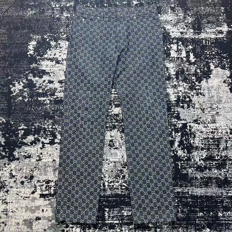 Gucci Gucci Blue Full Print GG Straight Leg Jeans - dmc Size US 35 - 2 Thumbnail