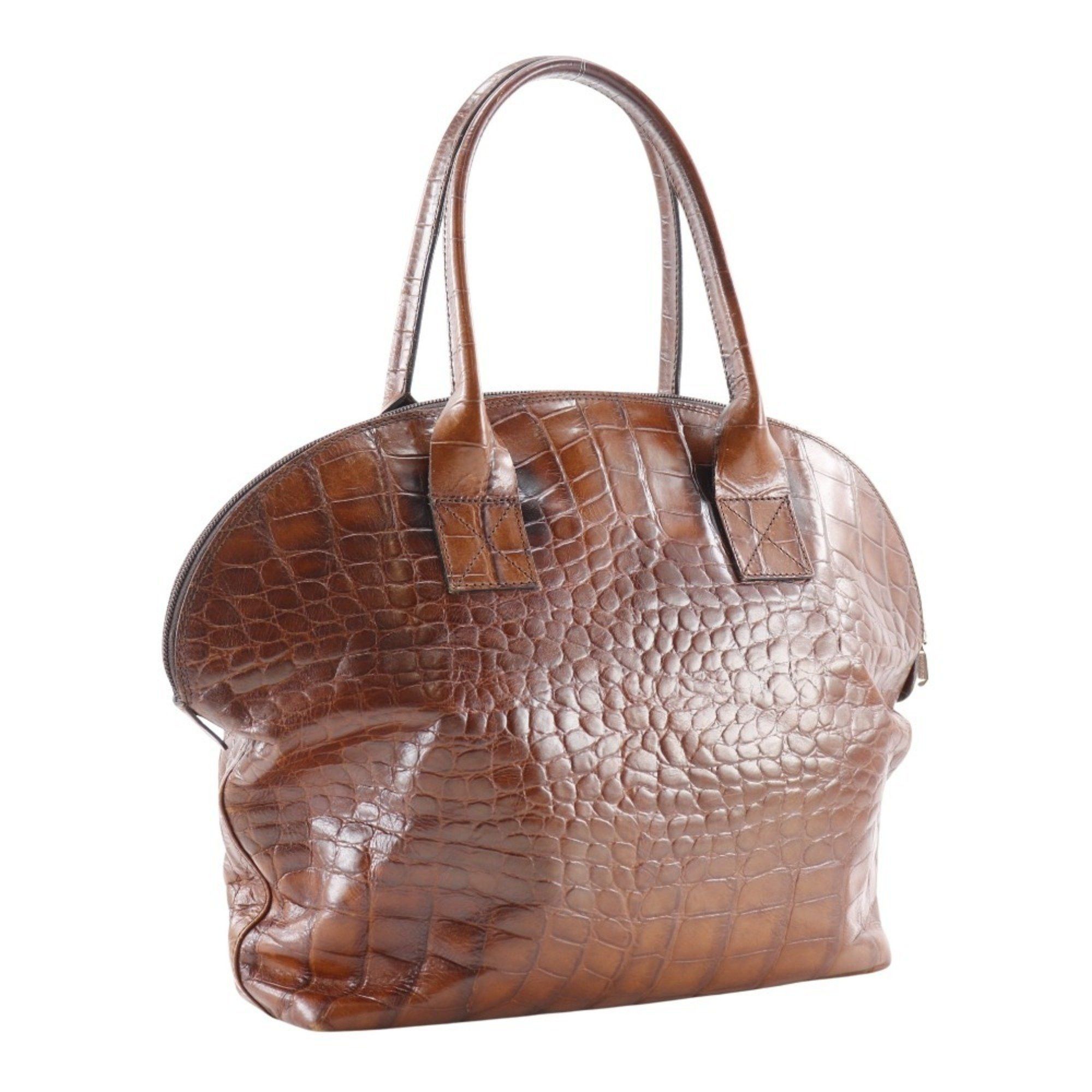 Bally BALLY B handbag, embossed leather, brown, logo, unisex R130625002 Size ONE SIZE - 3 Thumbnail