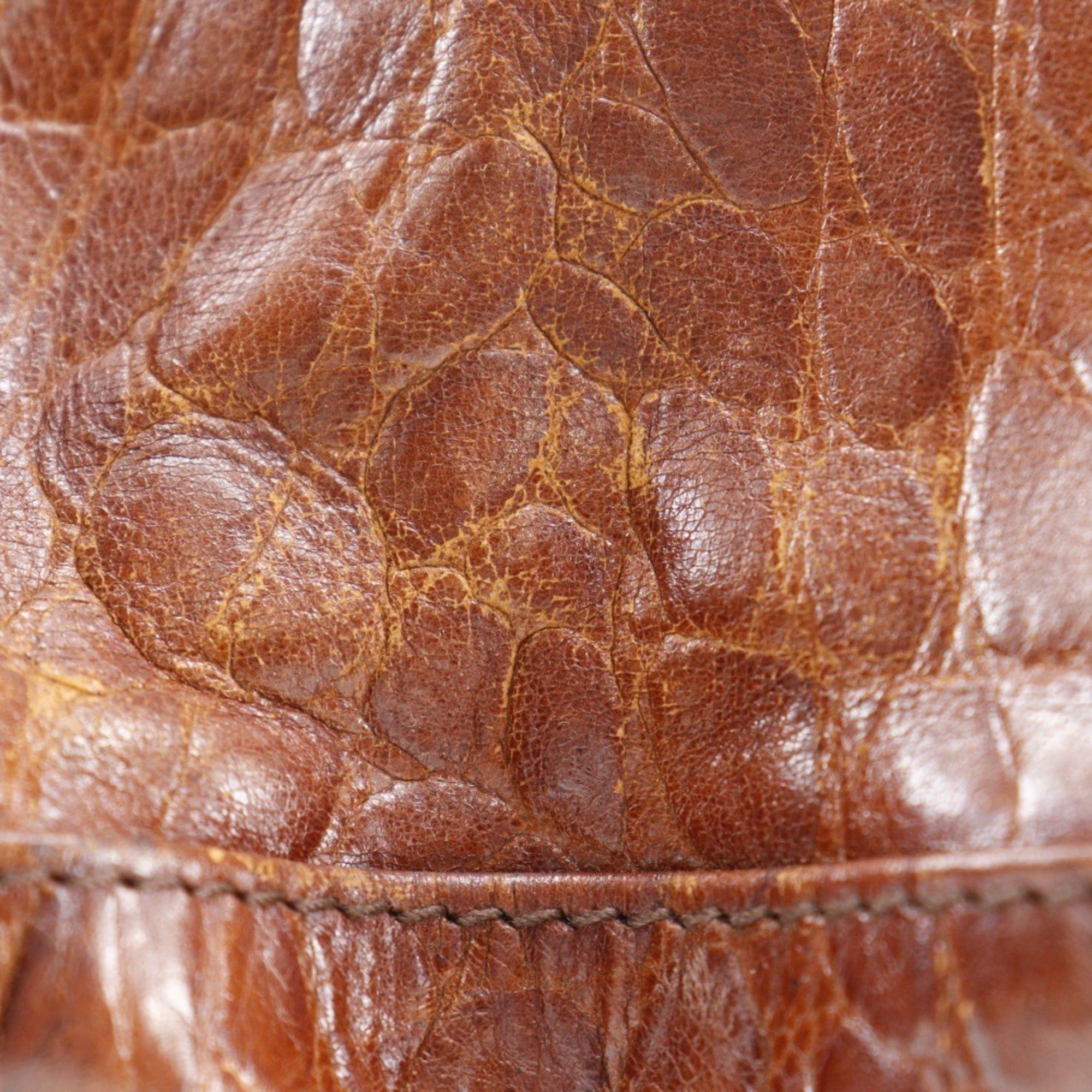 Bally BALLY B handbag, embossed leather, brown, logo, unisex R130625002 Size ONE SIZE - 11 Thumbnail