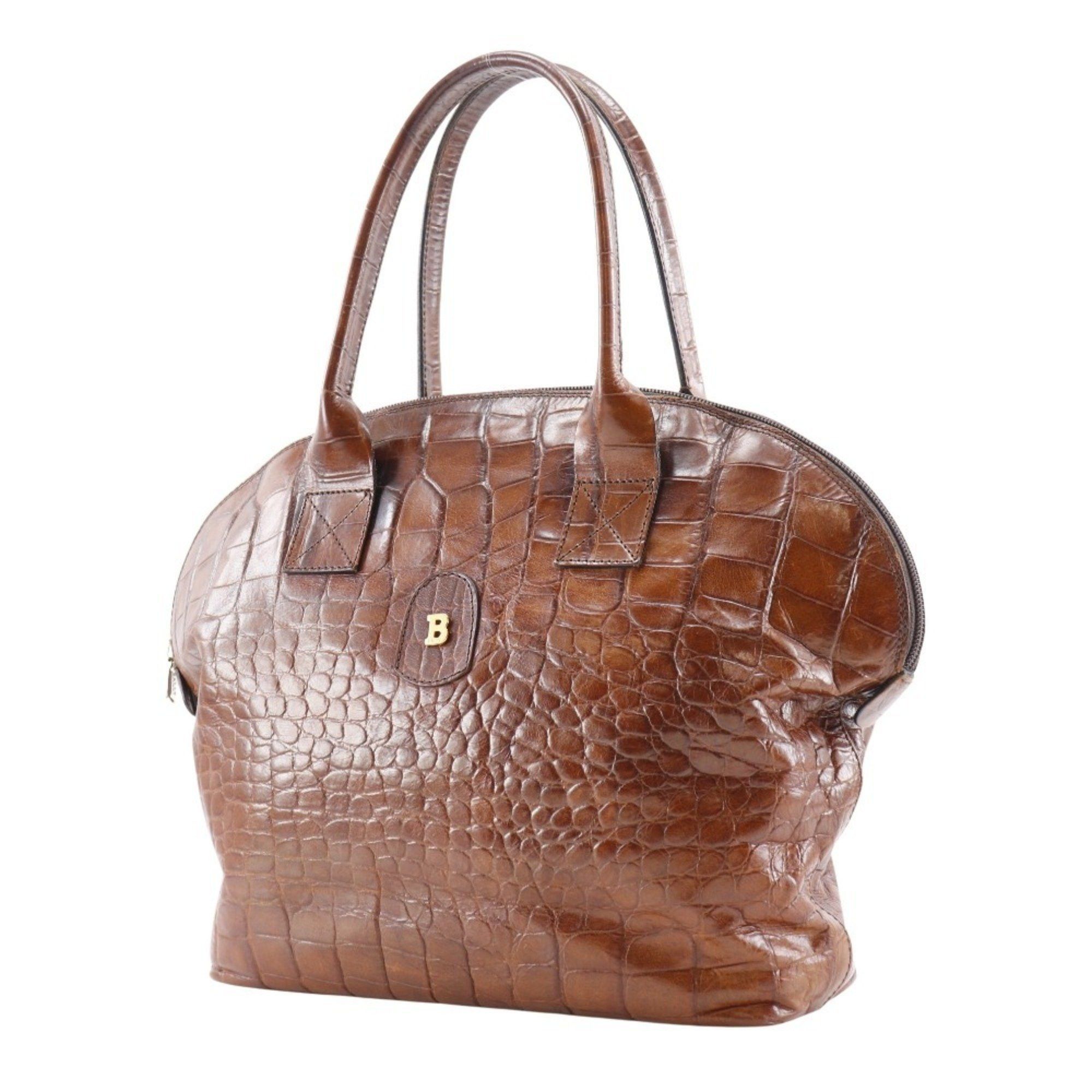 Bally BALLY B handbag, embossed leather, brown, logo, unisex R130625002 Size ONE SIZE - 2 Thumbnail