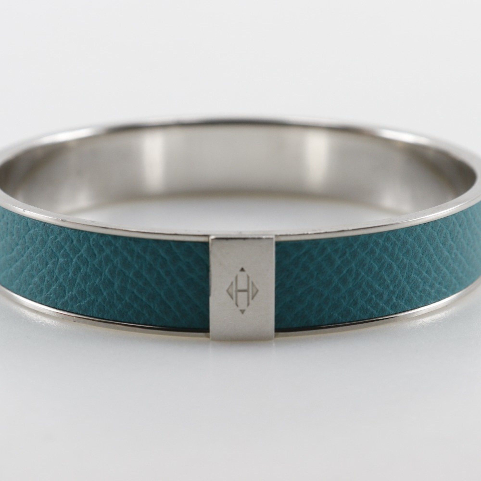 Hermes Hermes KAWAII Bangle x Veau Epsom Blue Paon Silver/Blue Approx. 27.3g Cute Women's Size ONE SIZE - 5 Thumbnail