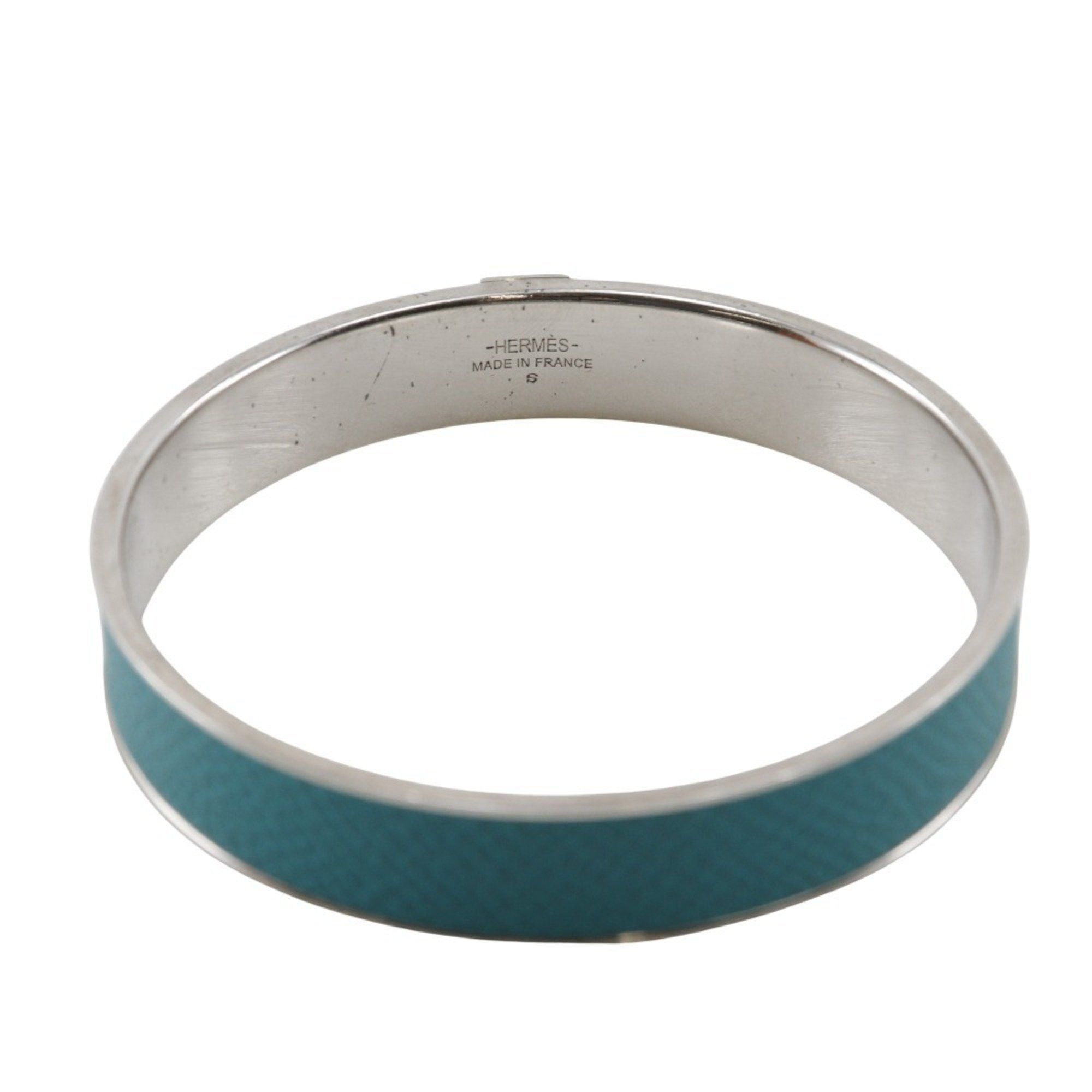 Hermes Hermes KAWAII Bangle x Veau Epsom Blue Paon Silver/Blue Approx. 27.3g Cute Women's Size ONE SIZE - 3 Thumbnail