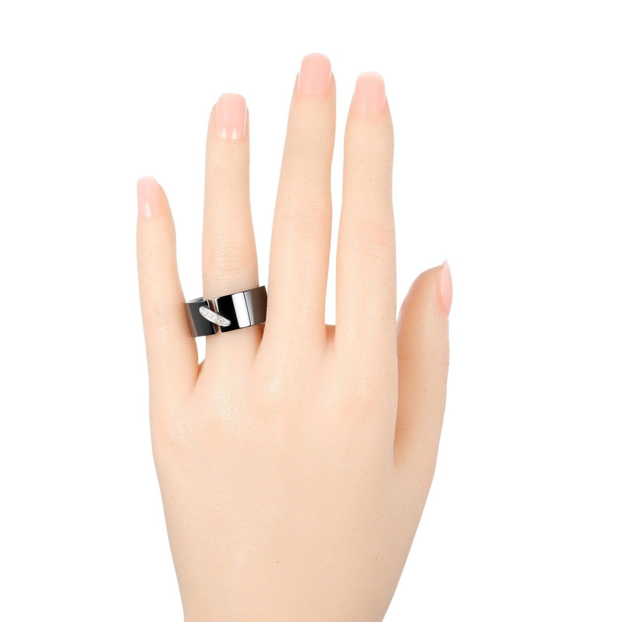 Other Chaumet Lien size 19.5 ring, 18KWG white gold, ceramic, diamond, approx. 8.62g Size ONE SIZE - 2 Thumbnail
