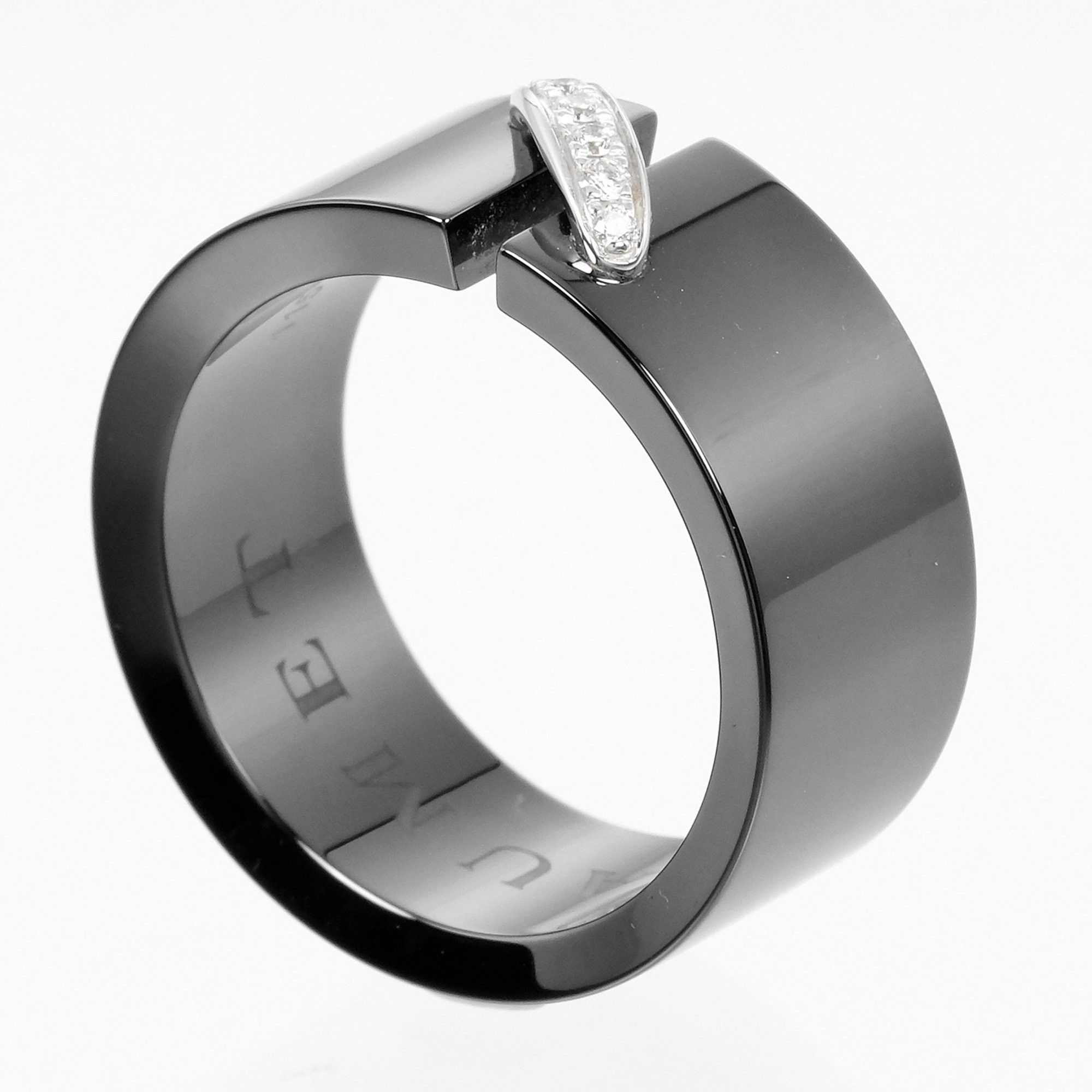 Other Chaumet Lien size 19.5 ring, 18KWG white gold, ceramic, diamond, approx. 8.62g Size ONE SIZE - 3 Thumbnail