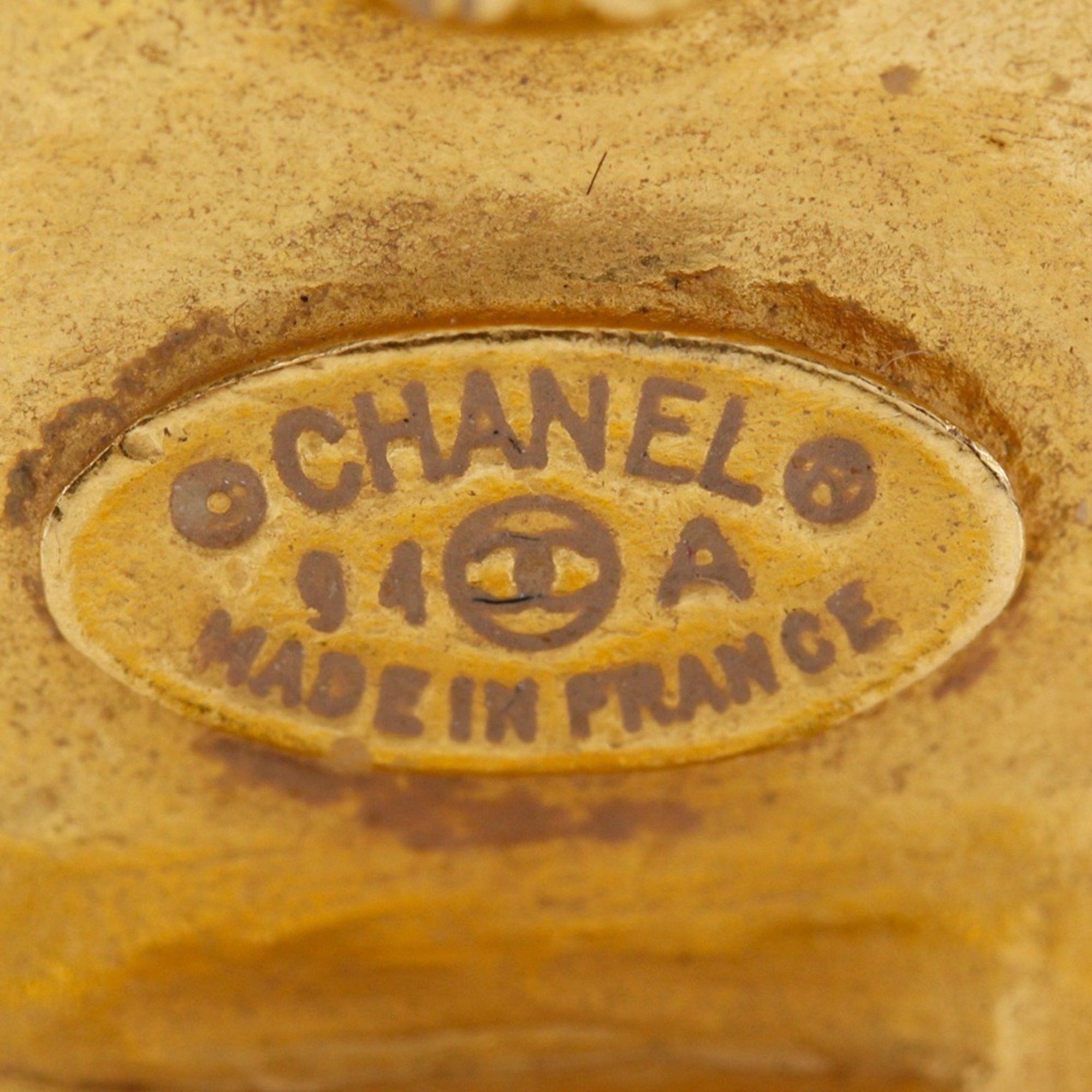 Chanel CHANEL Triple COCO Mark Earrings, Gold Plated x Fake Pearl, 1994, 94A, Approx. 29.4g, Mark, Women's Size ONE SIZE - 13 Thumbnail