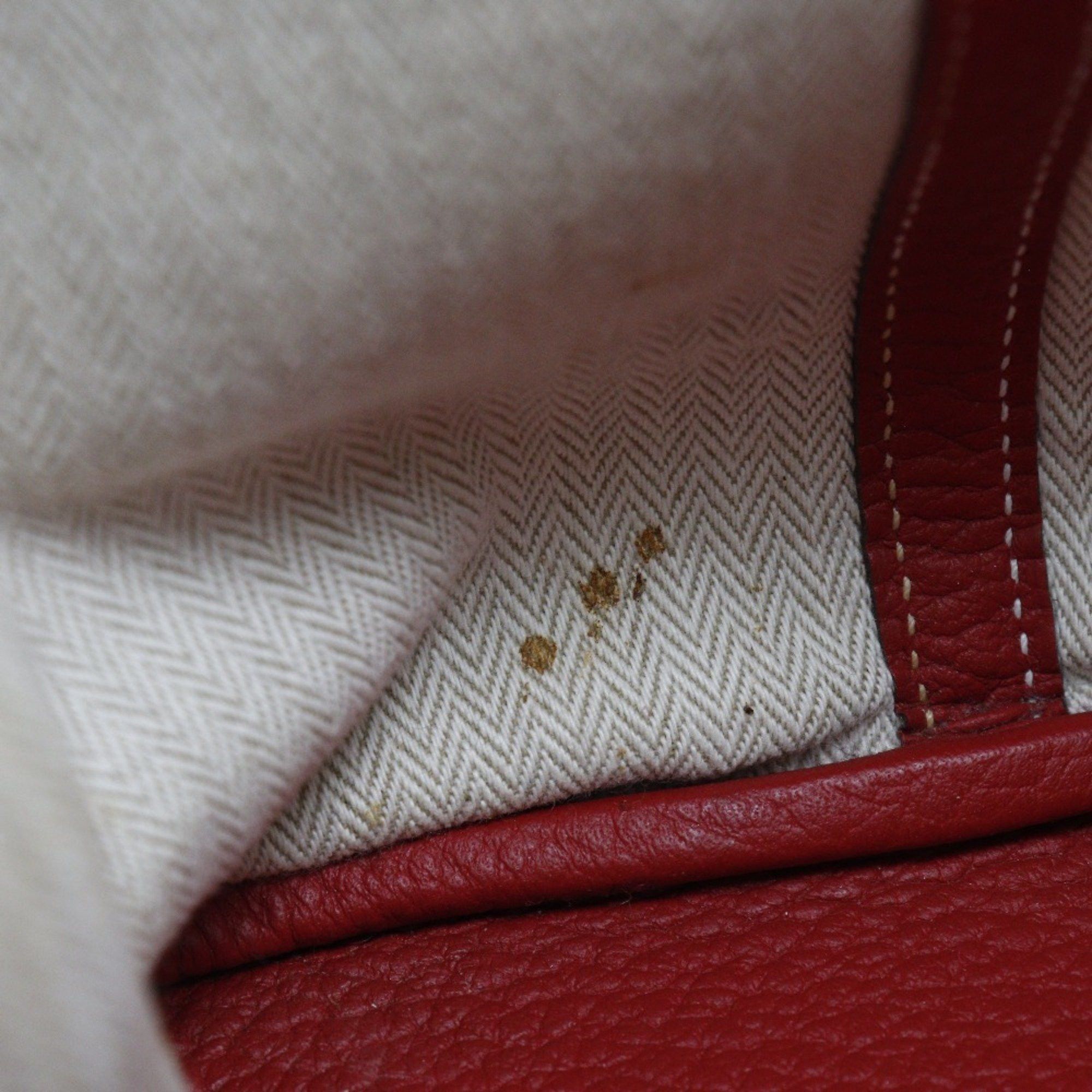 Hermes Hermes Garden PM Tote Bag Negonda 2012 Red □P Snap Button Party Ladies Size ONE SIZE - 12 Thumbnail