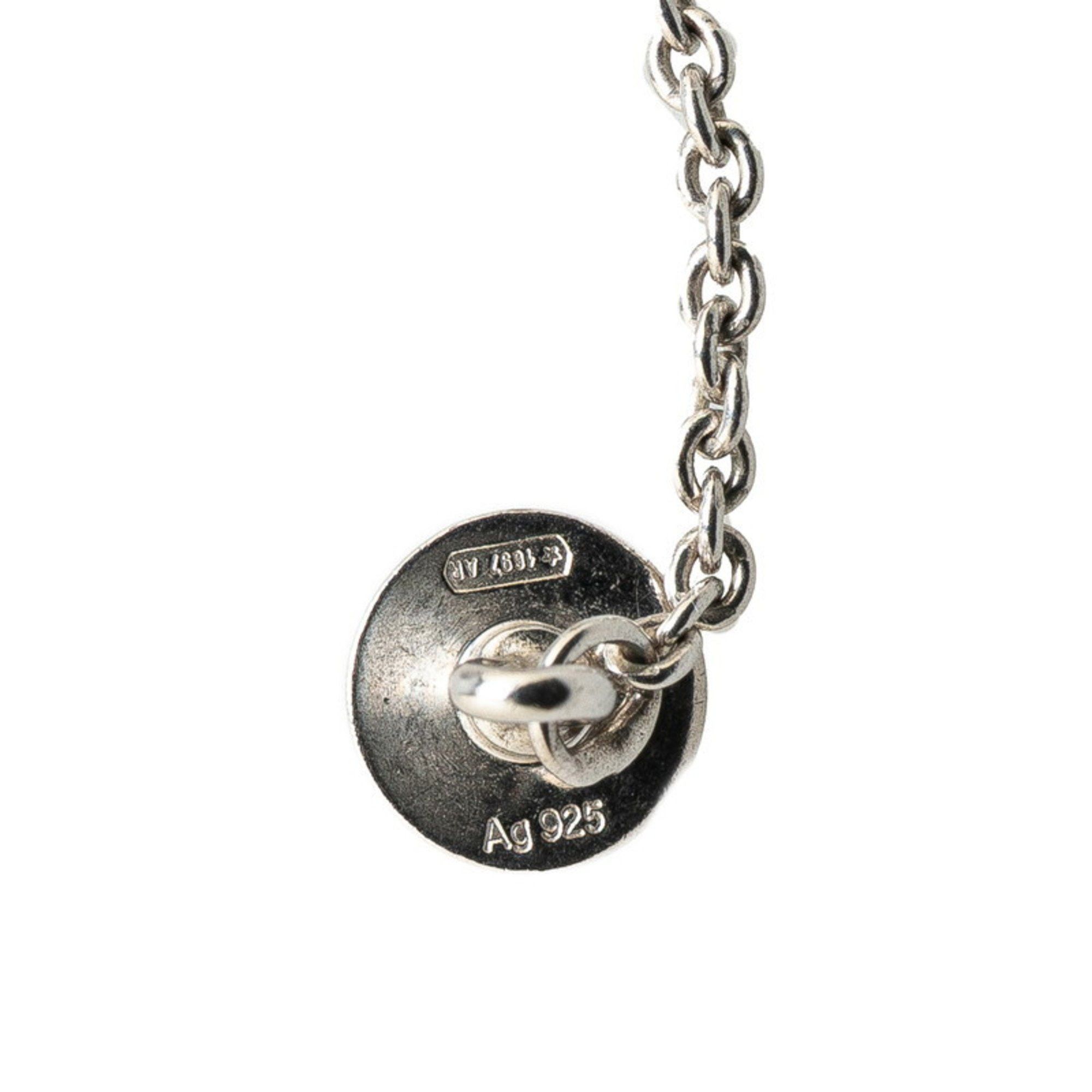 Gucci Heart Stud Bejeweled Necklace SV925 Silver Women's GUCCI