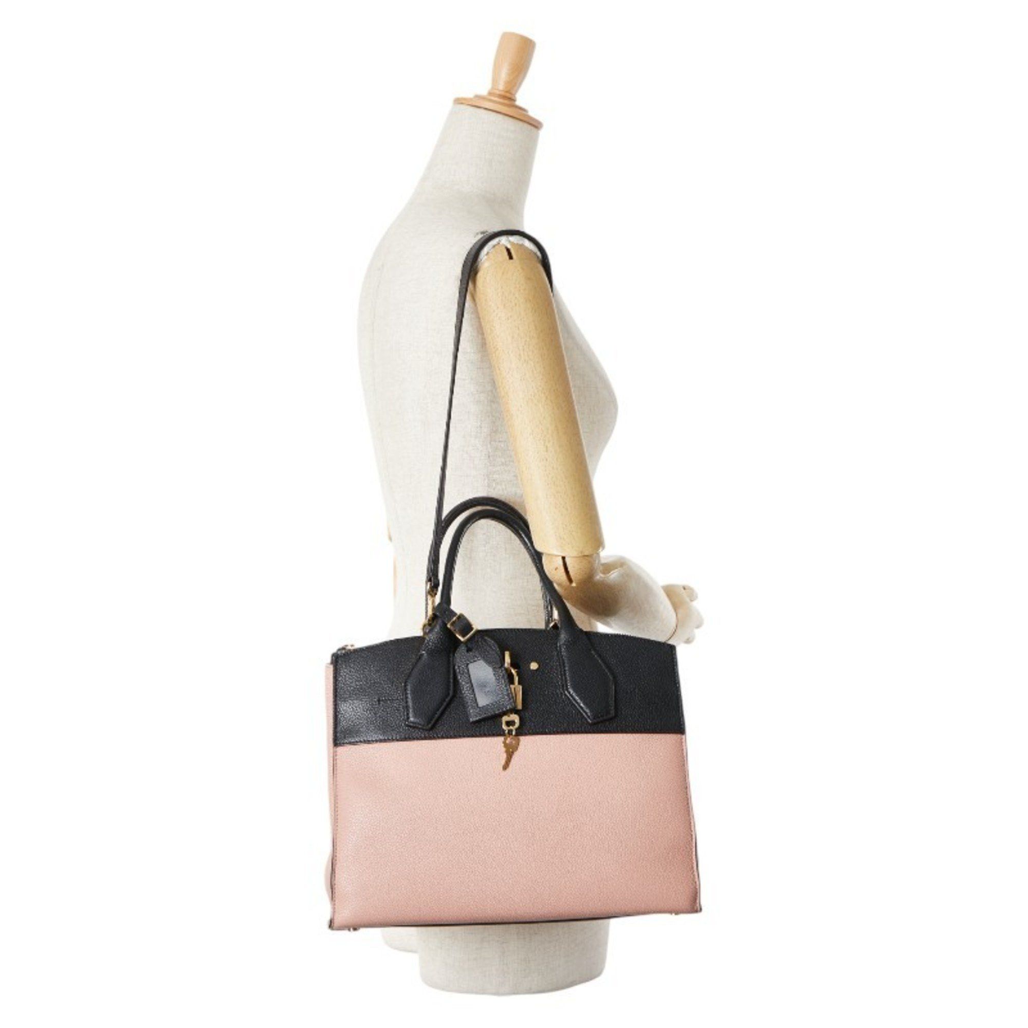 Louis Vuitton Louis Vuitton City Steamer MM Handbag Shoulder Bag M51036 Vanille Beige Noir Leather Women's LOUIS VUITTON Size ONE SIZE - 14 Thumbnail