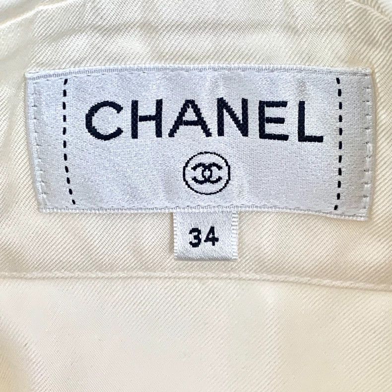Chanel Chanel White Silk Long Sleeve Button-Up Jacket - dmc Size US XXS / EU 40 - 6 Thumbnail