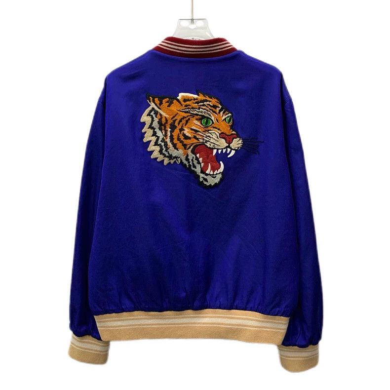 Gucci Gucci Blue Striped Logo Tiger Embroidered Jacket - dmc Size US M / EU 48-50 / 2 - 2 Thumbnail