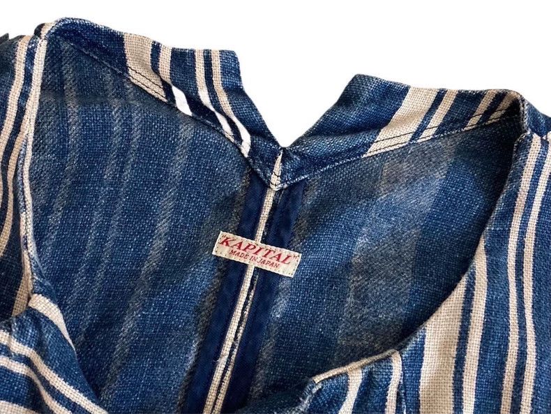 Kapital Striped Linen Short Jacket Coat - dmc Size US XS / EU 42 / 0 - 8 Thumbnail
