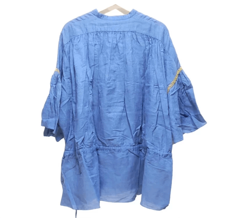 Kapital Embroidered Blue Drawstring Pullover Top - dmc Size US L / EU 52-54 / 3 - 2 Thumbnail