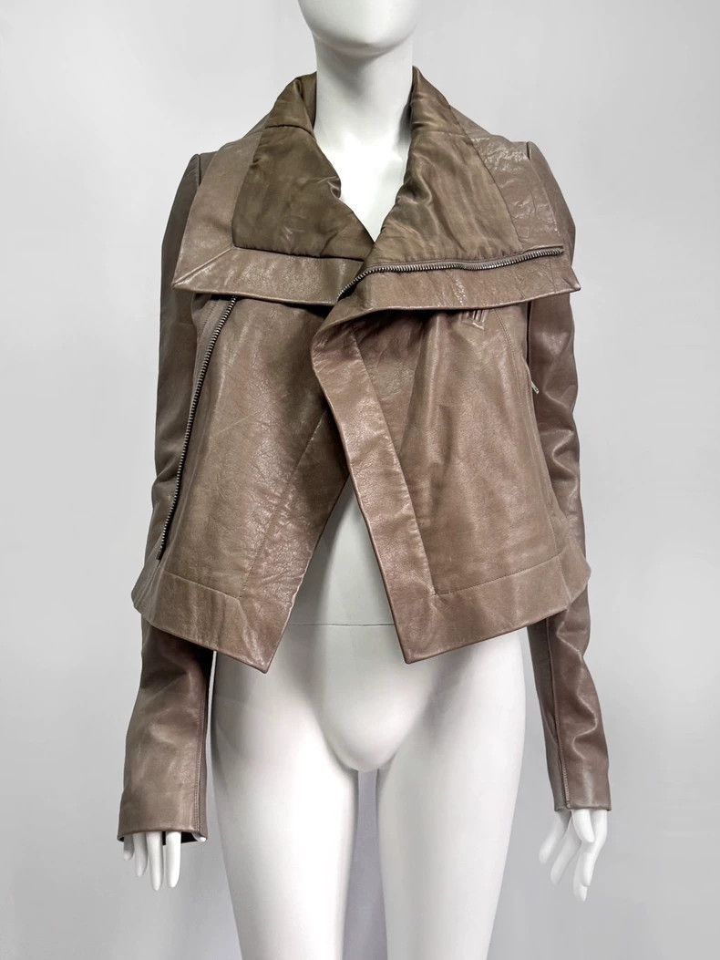 Rick Owens Rick Owens Short Leather Jacket in Earth Tone - dmc Size US S / EU 44-46 / 1 - 2 Thumbnail