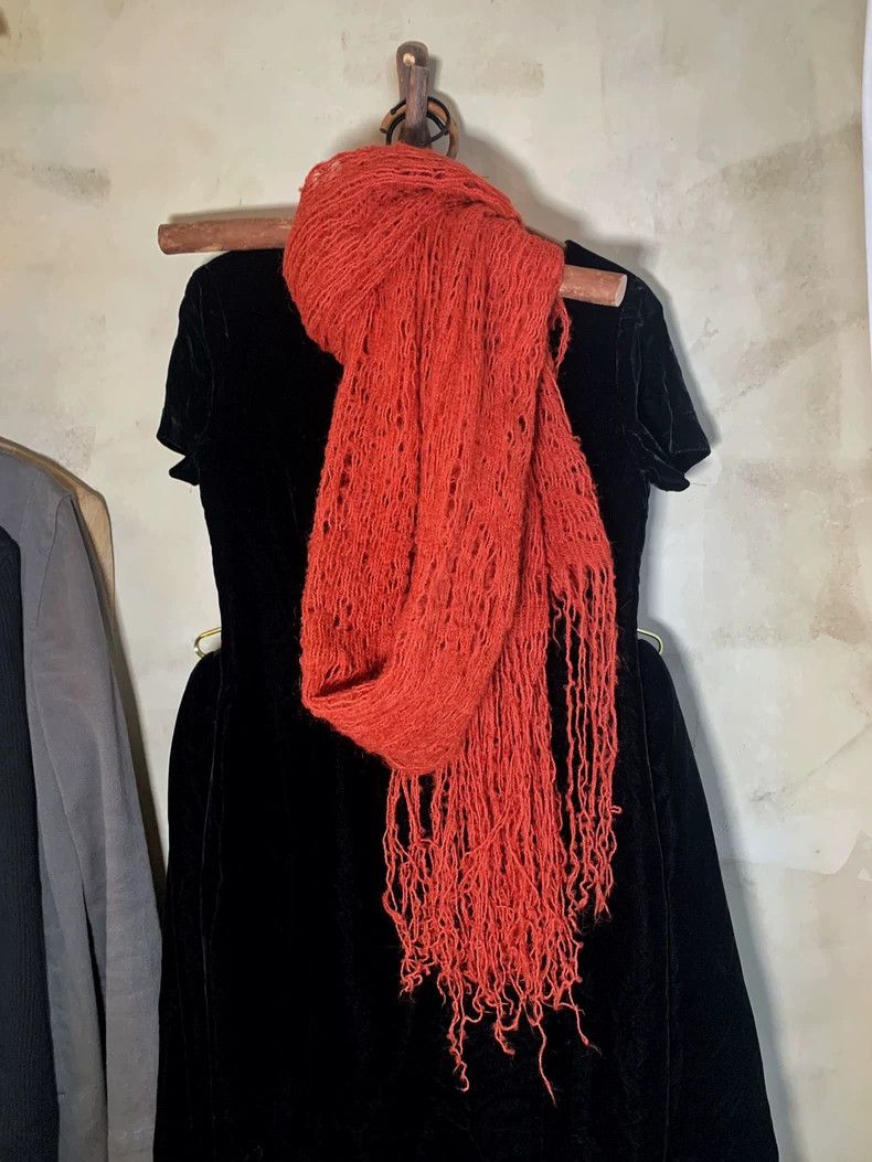Dries Van Noten Dries Van Noten Vintage Orange Wool Scarf - dmc Size ONE SIZE - 6 Thumbnail