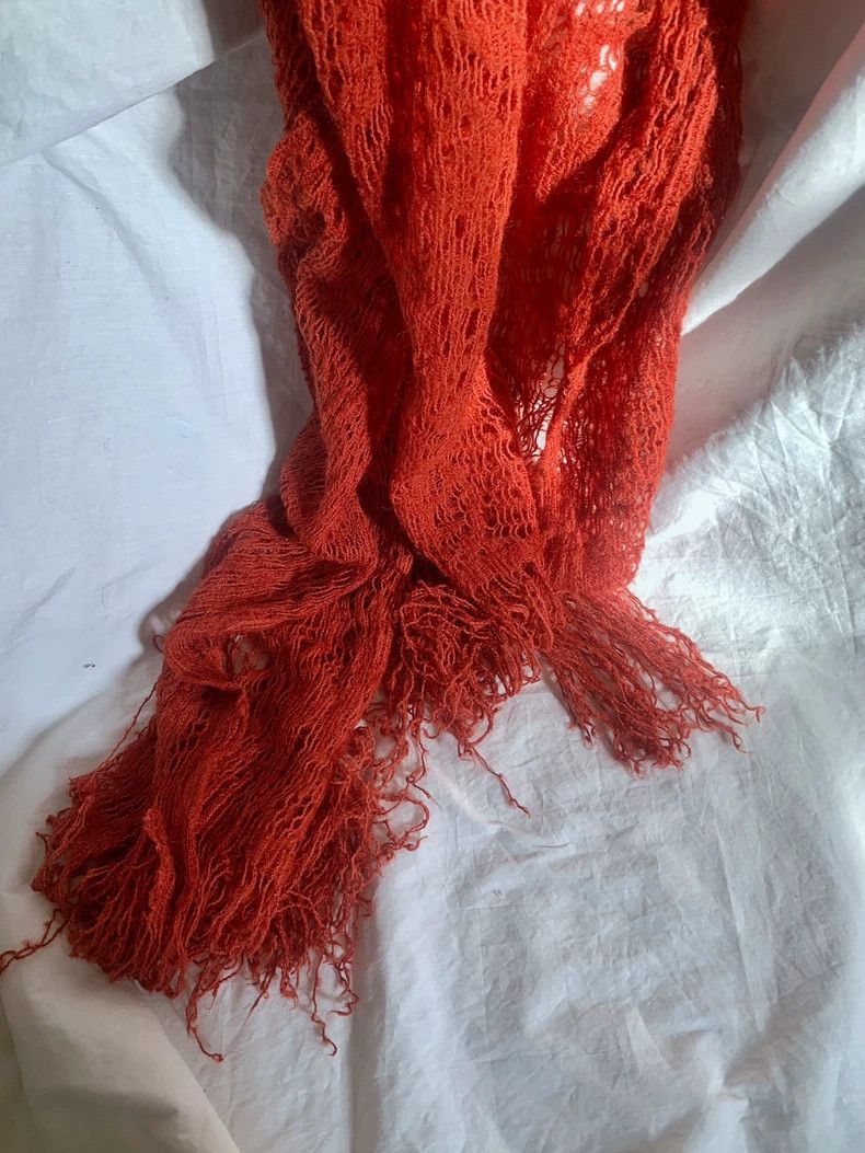 Dries Van Noten Dries Van Noten Vintage Orange Wool Scarf - dmc Size ONE SIZE - 8 Thumbnail