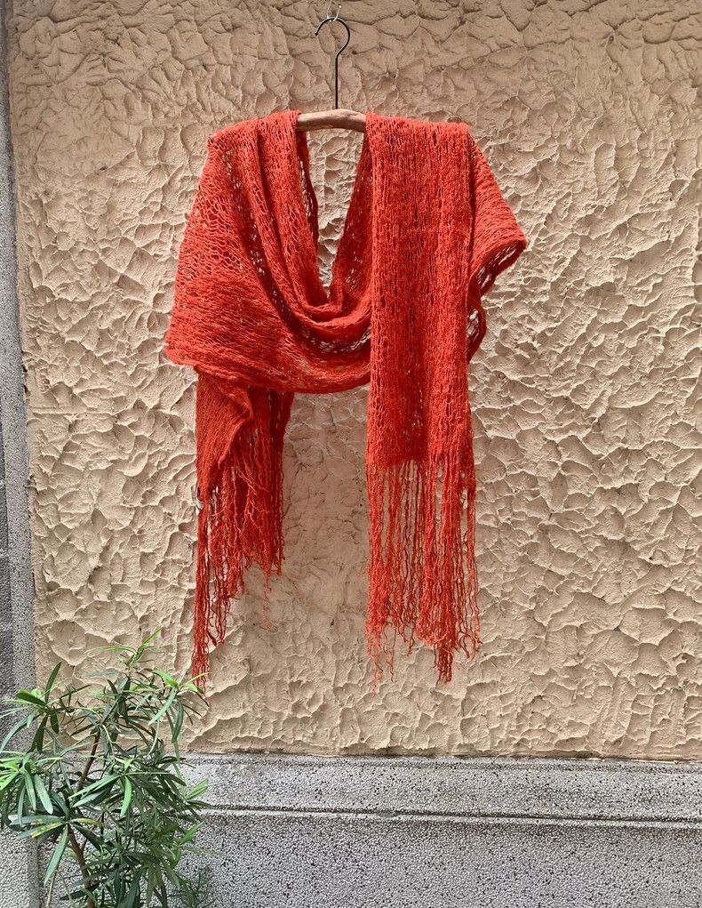 Dries Van Noten Dries Van Noten Vintage Orange Wool Scarf - dmc Size ONE SIZE - 5 Thumbnail