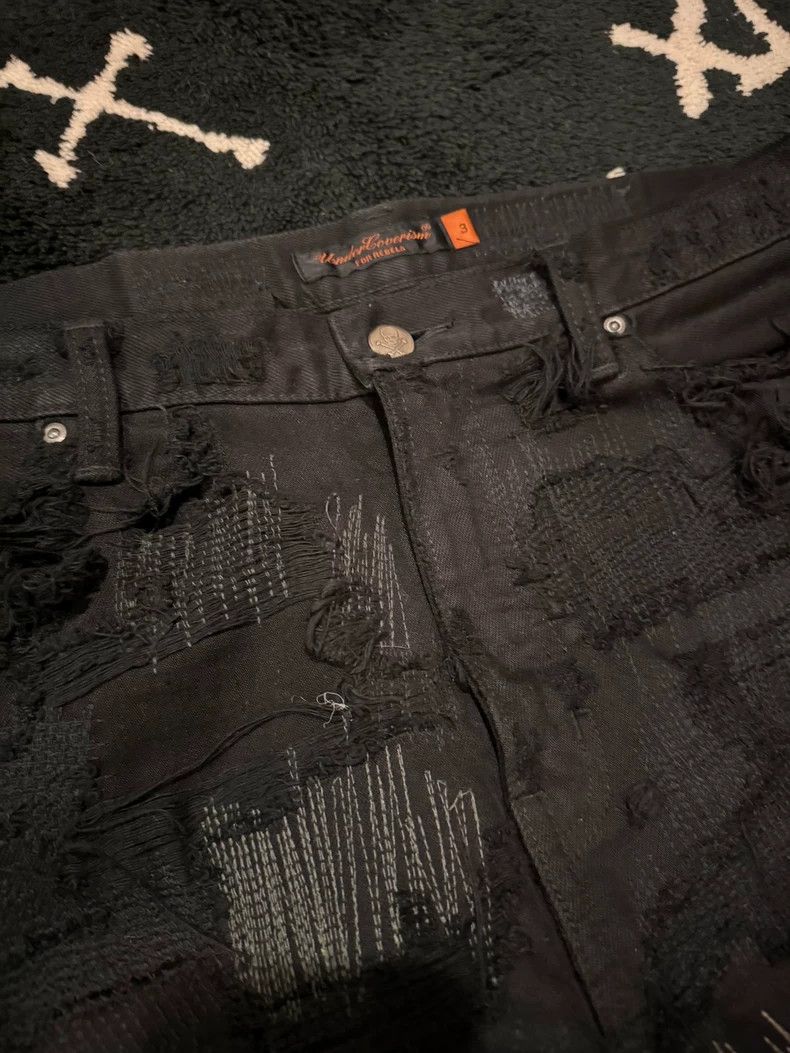 Undercover UNDERCOVER Black Denim Distressed Art Piece Size US 36 / EU 52 - 2 Thumbnail