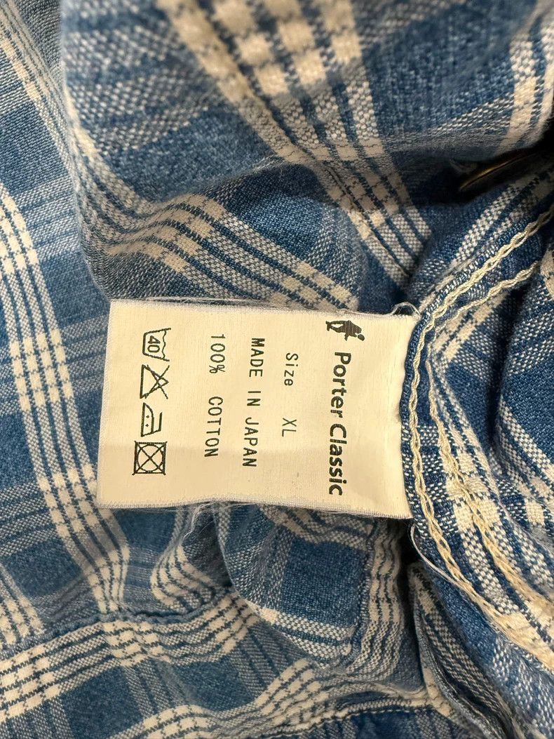 Porter Classic Classic Hawaiian Denim Shirt in Blue Plaid Size US XL / EU 56 / 4 - 6 Thumbnail