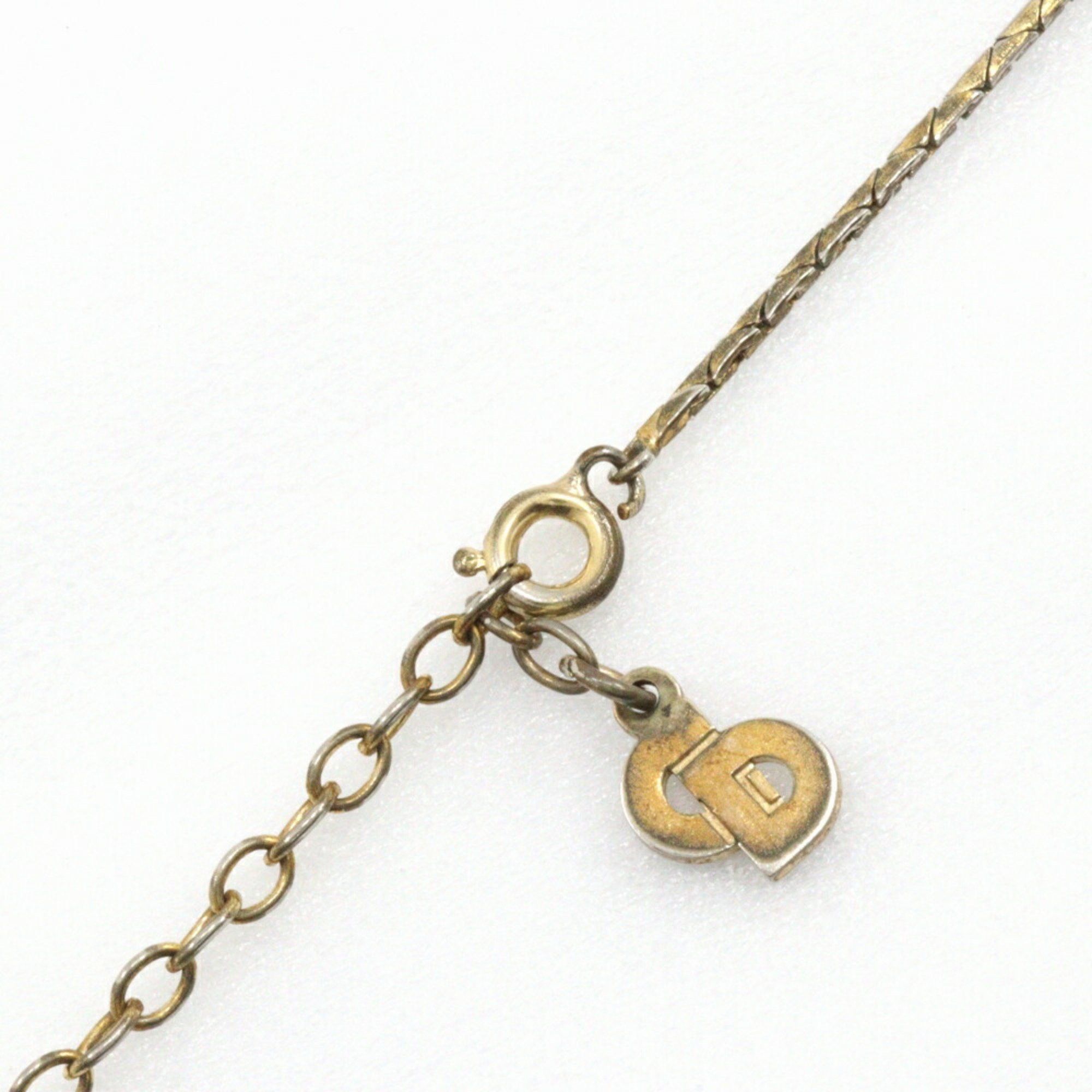 Dior Christian Dior Heart Necklace Gold Plated x Rhinestone Made in Germany Approx. 6.7g Women's Size ONE SIZE - 5 Thumbnail