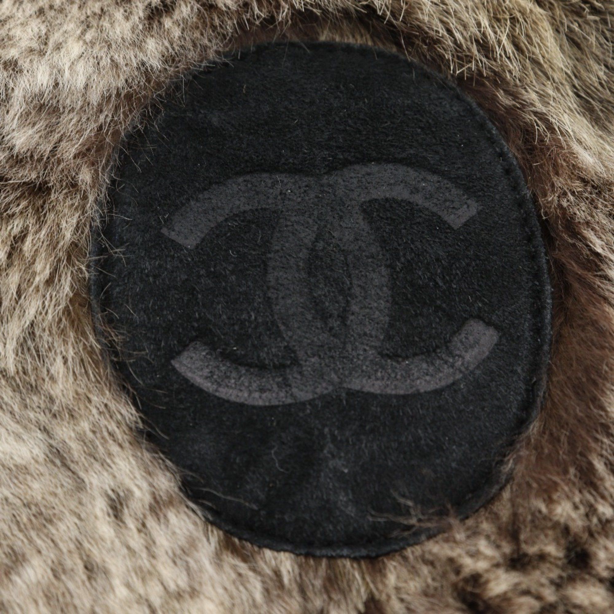Chanel CHANEL COCO Mark Handbag Tote Bag Rabbit Fur Brown A5 Women's Size ONE SIZE - 10 Thumbnail