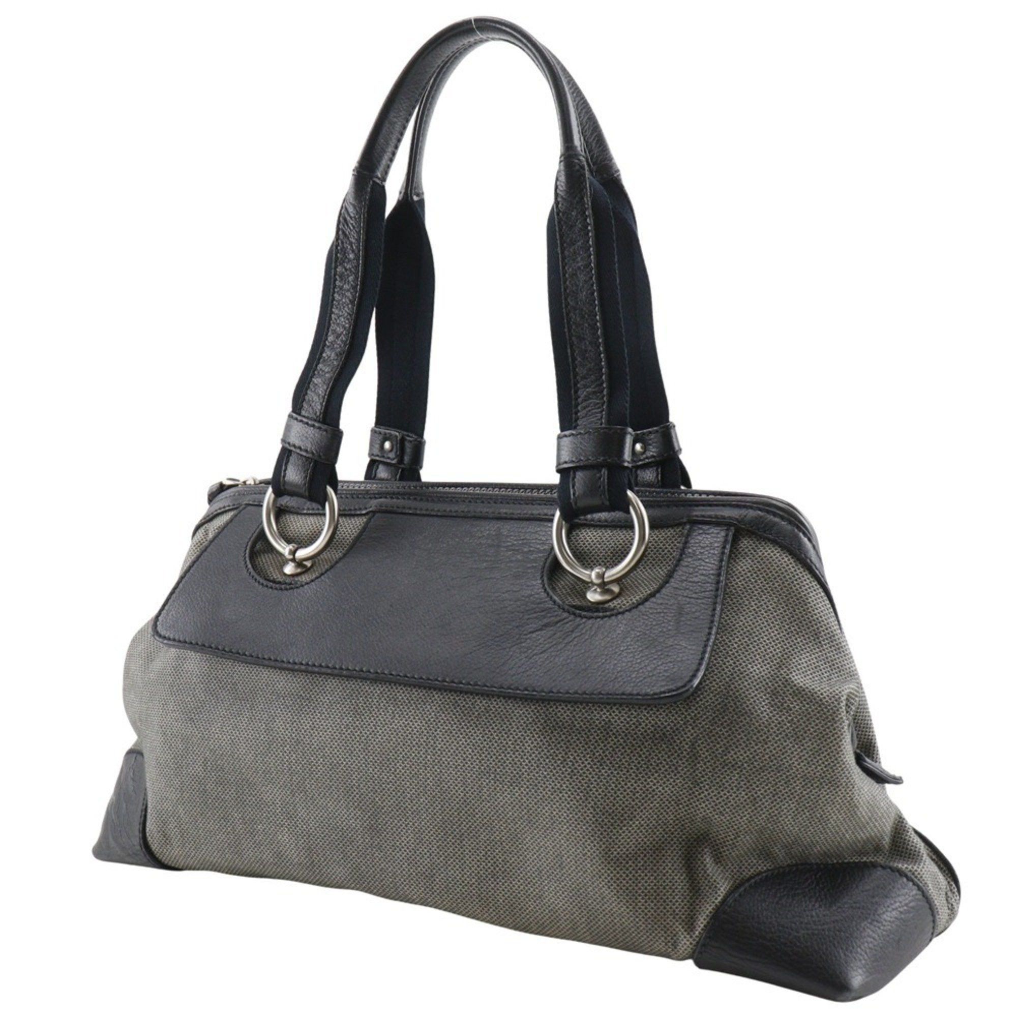 Bottega Veneta Bottega Veneta Tote Bag Canvas x Leather Gray/Black A5 Double Women's Size ONE SIZE - 2 Thumbnail